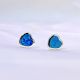 925 Sterling Silver Blue Heart Jugnu Stud Earrings