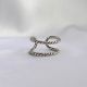 925 Sterling Silver Dual Layer Twisted Band Ring