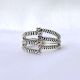 925 Sterling Silver Oxidised Twisted Flexi Ring