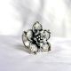 Sterling Silver Classic Flower Cocktail Adjustable Ring