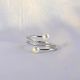 Sterling Silver Dual Pearl Adjustable Elegant Ring