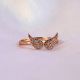 Sterling Silver Rose Gold Wings Adjustable Ring