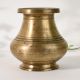 Handmade Antique Brass Holy Water Pot South Indian Vintage Vessel