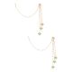 Kundan Green Beads Pearl Ear Chain Earrings Pair