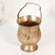 Vintage Brass Decorative Bucket with Handle for Floral Display