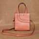 Small Blush Leather Handbag with Inner Pockets