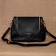 Charcoal Leather Sling Bag Two Way Zipper