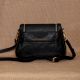 Charcoal Leather Sling Bag Two Way Zipper