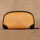 Peach Charcoal Leather Wristlet Clutch Zipper Organizer
