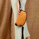 Peach Charcoal Leather Wristlet Clutch Zipper Organizer
