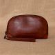 Rosewood Leather Wristlet Clutch Zipper Organizer Compact
