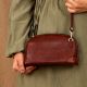 Rosewood Leather Wristlet Clutch Zipper Organizer Compact