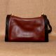 Cherry Ganache Leather Shoulder Bag Zipper Adjustable