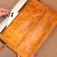 Butterscotch Leather Laptop Sleeve Two Way Zipper