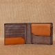 Rosewood Leather Wallet Coin Pocket Currency Slots