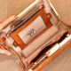Camel Leather Jewelry Organiser Clutch Frame Clasp