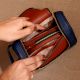 Clutch Sienna Leather Travel Kit Two Way Zipper
