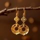 22K Gold Plated Brass Handmade Filigree Dangle Earrings