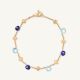 22K Gold Plated Gemstone Bracelet with Iolite and Blue Topaz