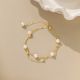 Two Layer Pearl Beaded Chain Bracelet for Women