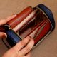 Handcrafted Navy Sienna Travel Kit Leather Trendy
