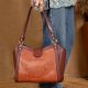 Handmade Brick Cherry Tote Bag Leather Deluxe
