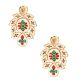 Floral Mirror Stone Statement Stud Earrings for Festive Wear