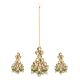 Handcrafted Ivory Pearl and Mint Stone Chandelier Earring Set with Maang Tikka