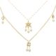 Layered Pearl Mirror Star Pendant Necklace Set for Women