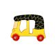 Handcrafted Auto Rickshaw Wooden Fridge Magnet Kitchen Decor