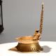 Handcrafted Brass Gajalakshmi Oil Lamp for Puja Rituals