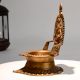 Handcrafted Brass Gajalakshmi Diya Oil Lamp for Temple Use