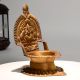 Handcrafted Brass Gajalakshmi Diya Oil Lamp for Temple Use