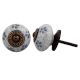 Grey Floral Crackle Ceramic Dresser Knob