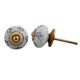 Grey Floral Crackle Ceramic Dresser Knob