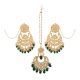 Artisan Made Kundan Chandelier Earrings With Matching Maang Tikka