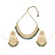 Classic Kundan Necklace Set With Chandelier Earrings