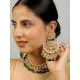 Classic Kundan Necklace Set With Chandelier Earrings