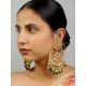 Traditional Kundan Chandbali Earrings With Pearl Detailing
