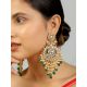 Traditional Kundan Chandbali Earrings With Pearl Drops