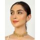 Elegant Oval Kundan Choker Necklace Set