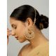 Handmade Regal Crescent Kundan Pearl Earcuffs