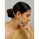 Handmade Regal Crescent Kundan Pearl Earcuffs