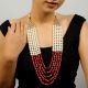 Handcrafted Multi Layer Pearl Bead Statement Necklace