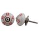 Red Floral Crackle Wardrobe Knob