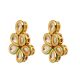Handcrafted Floral Kundan Stud Earrings Heritage Finish