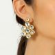 Handmade Geometric Floral Kundan Stud Earrings