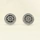 Handcrafted Oxidised 92.5 Sterling Silver Circular Cufflink