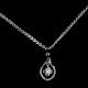 Fancy Oval with Floral Hanging 925 Sterling Silver Pendant
