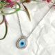Evil Eye Droplet Pendant with 925 Sterling Silver Chain